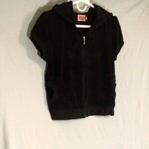 Juicy Couture Black terry Cloth Short Sleeve Hoodie